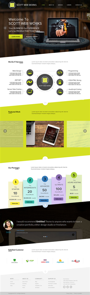 Wordpress Design by OM for Scott Web Works | Design: #4879921
