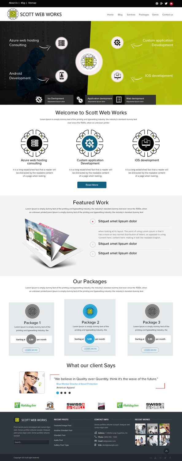 Wordpress Design by OM for Scott Web Works | Design #4880022