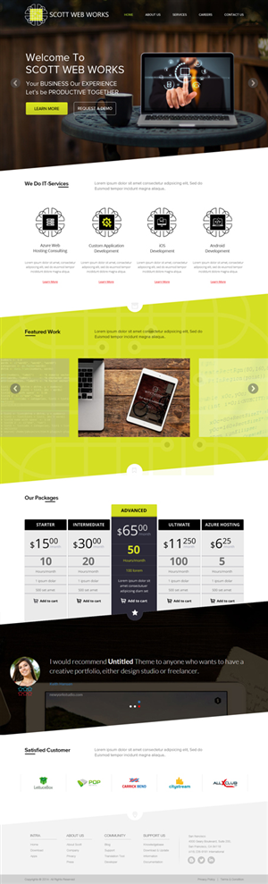 Wordpress Design by OM for Scott Web Works | Design: #4886777