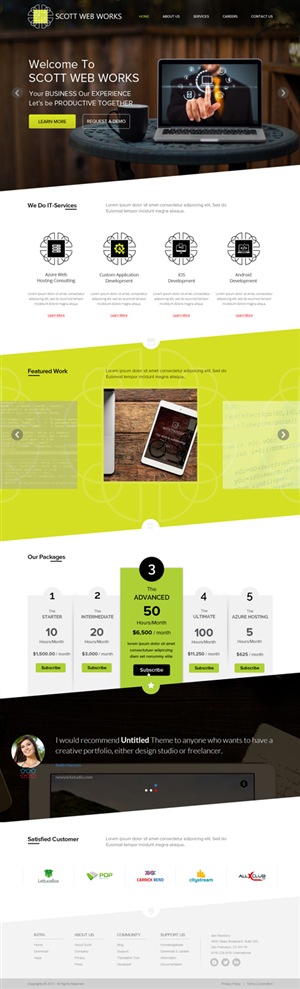 Wordpress Design by OM for Scott Web Works | Design: #4910056