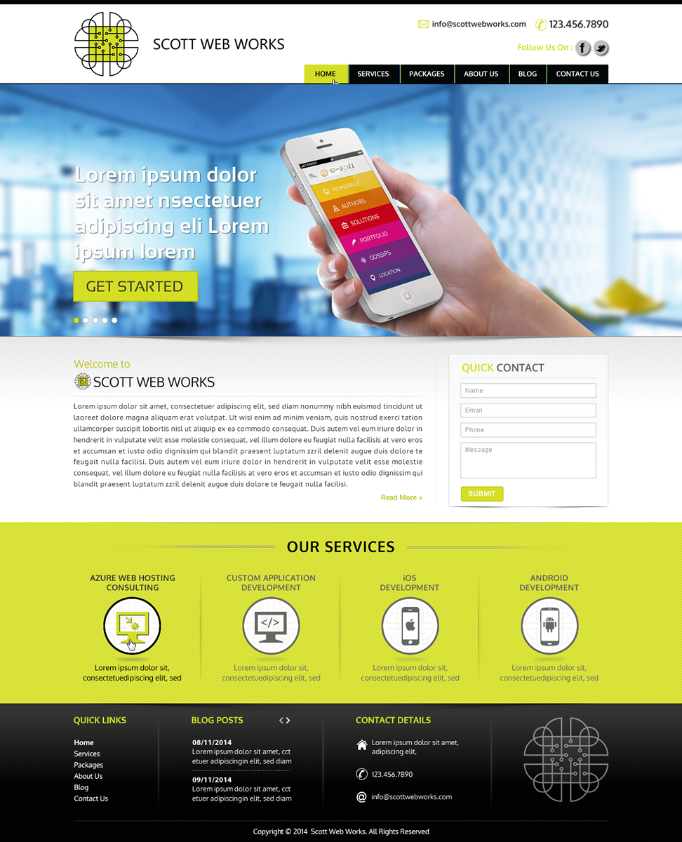 Wordpress Design by Sbss for Scott Web Works | Design #4865329