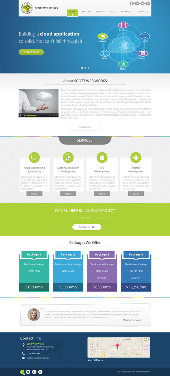Wordpress Design by Sbss for Scott Web Works | Design #4872740