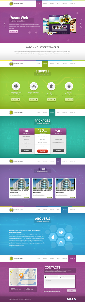 Wordpress Design by Sbss for Scott Web Works | Design #4872742
