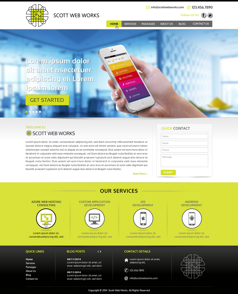 Wordpress Design by Sbss for Scott Web Works | Design #4872751