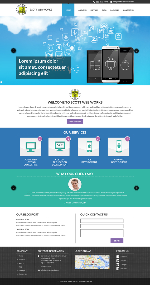 Wordpress Design by Mac Ruskin for Scott Web Works | Design #4881501