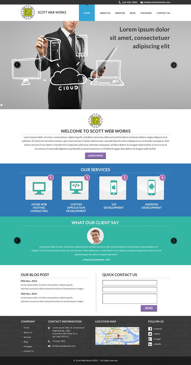 Wordpress Design by Mac Ruskin for Scott Web Works | Design #4881505