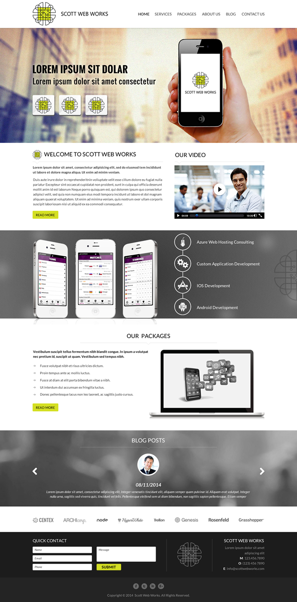 Wordpress Design by Mac Ruskin for Scott Web Works | Design #4889292