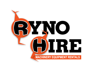 RYNO HIRE (and in smaller text underneath) Machinery Equipment Hire | Logo Design by Tammy Moore