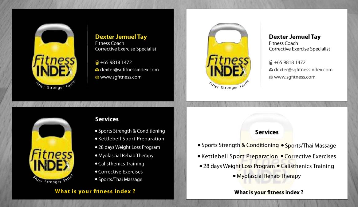 Visitenkarten-Design von Sbss für Fitness Index | Design #1370944