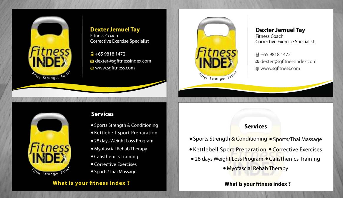 Visitenkarten-Design von Sbss für Fitness Index | Design #1370945