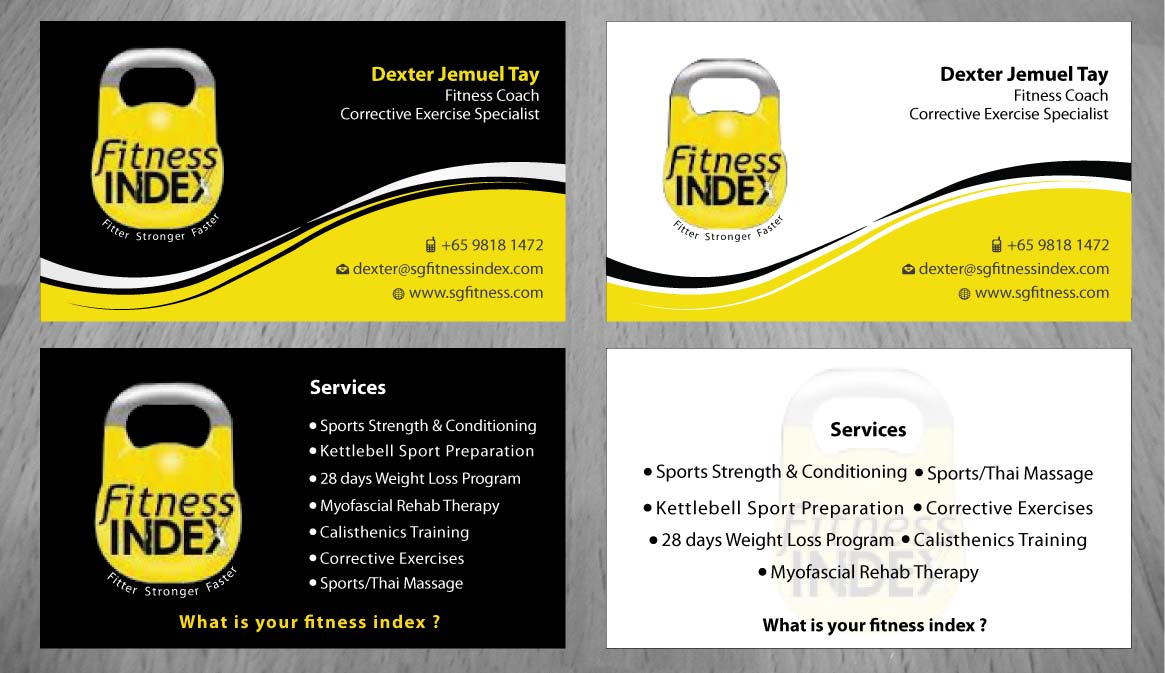 Business Card Design by Sbss for Fitness Index | Design #1370956