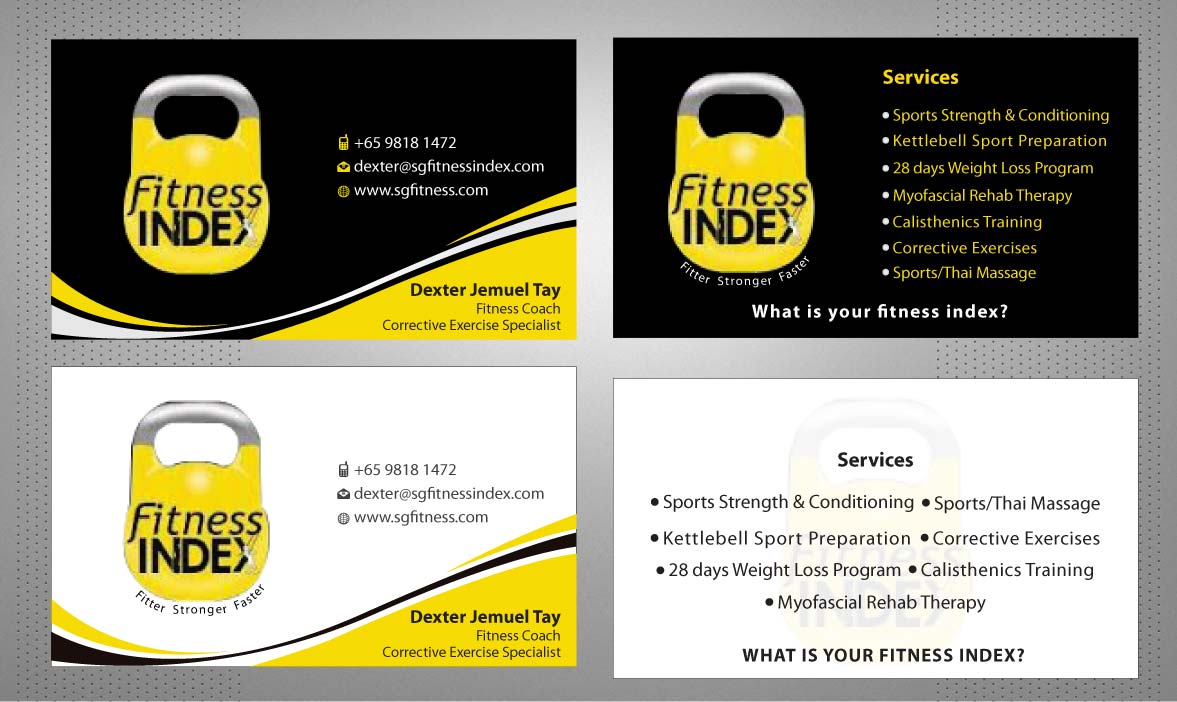 Visitenkarten-Design von Sbss für Fitness Index | Design #1372724