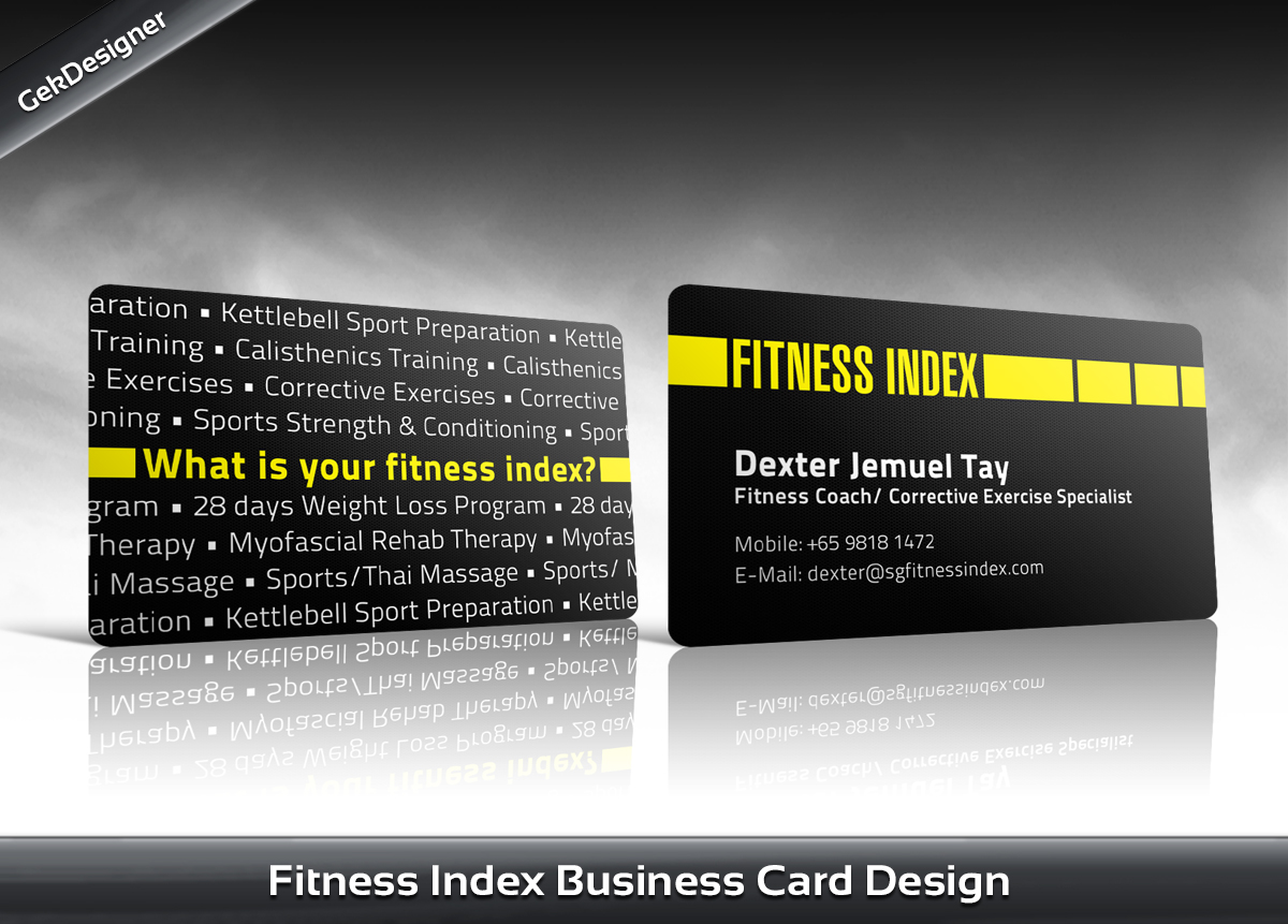Visitenkarten-Design von gekgrfx für Fitness Index | Design #1399237