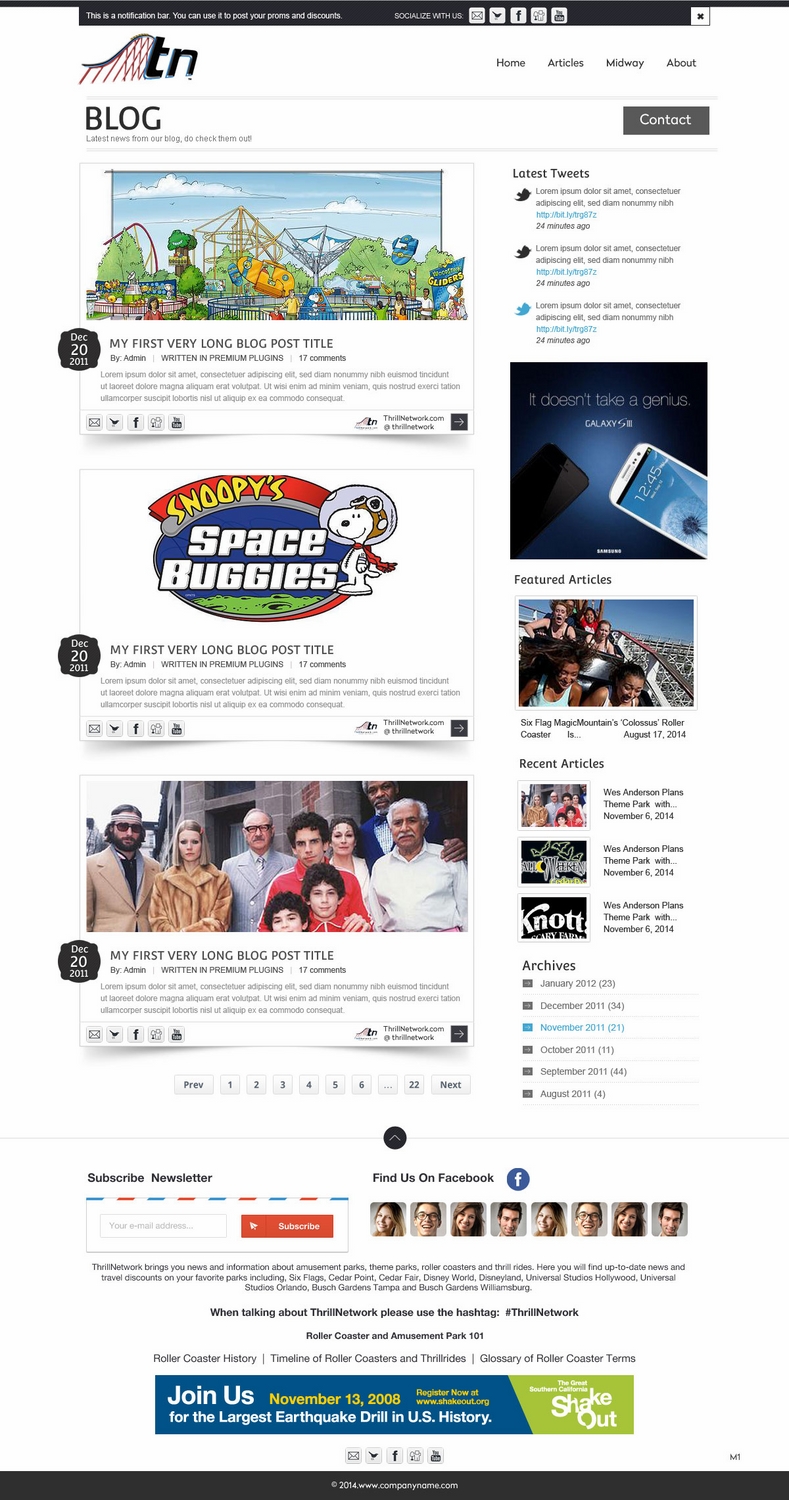 Design Wordpress par pb pour ThrillNetwork.com | Design #4870847
