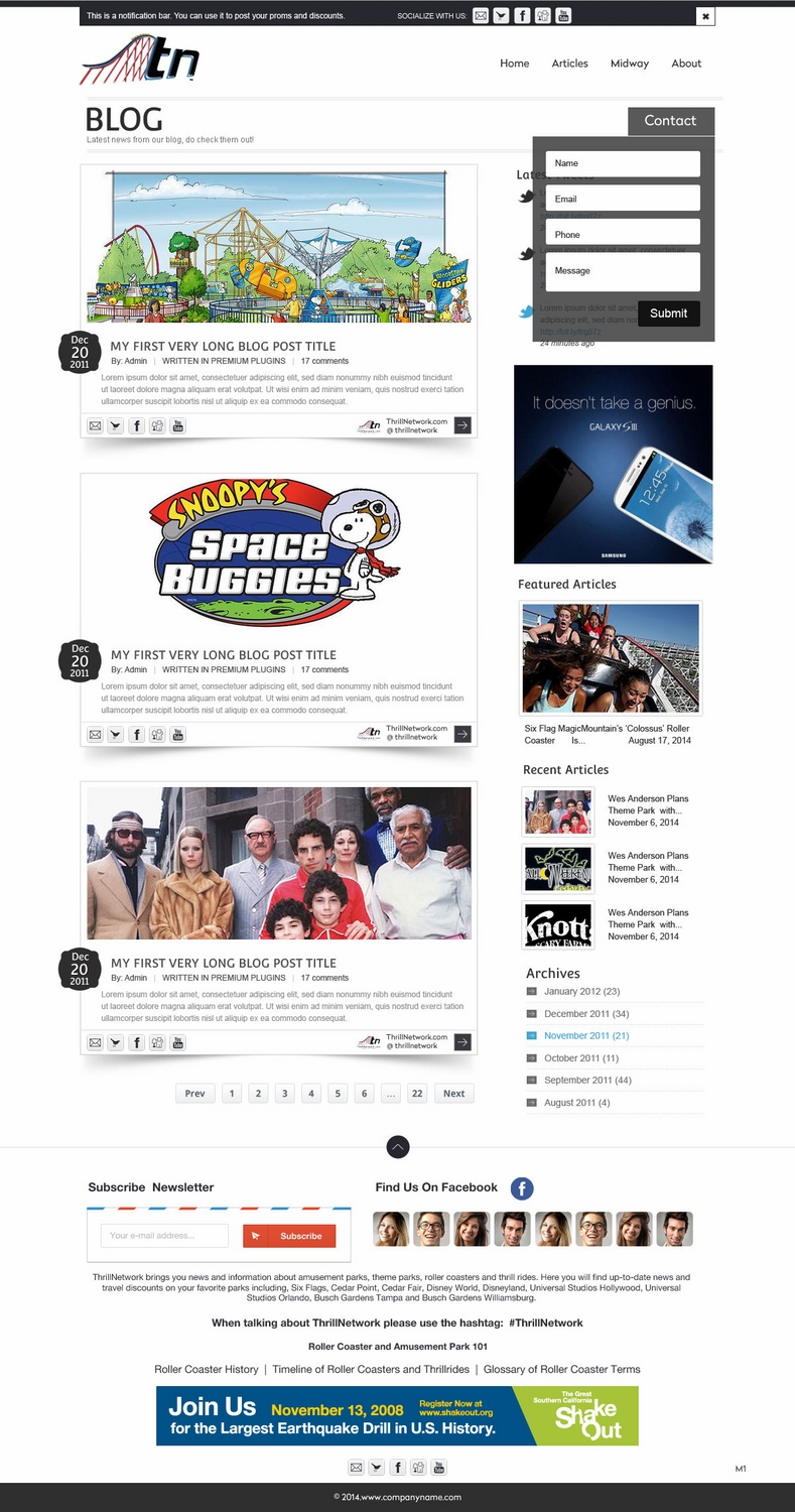 Design Wordpress par pb pour ThrillNetwork.com | Design #4870853