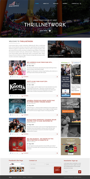 Wordpress Design by Creative Usha for ThrillNetwork.com | Design: #4851135