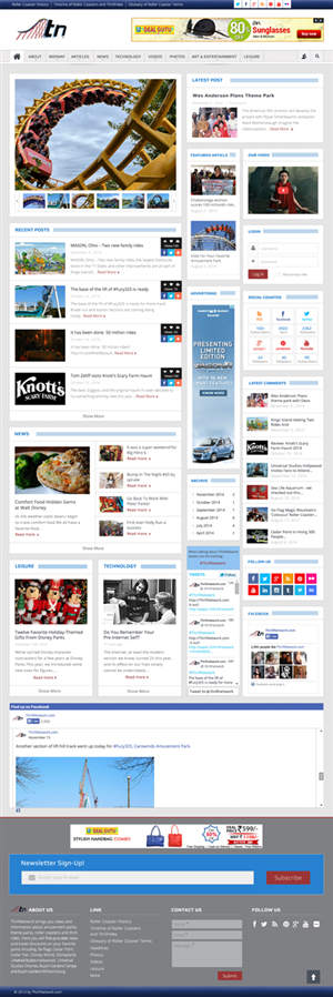 Wordpress Design by Da Miracle for ThrillNetwork.com | Design #4947794