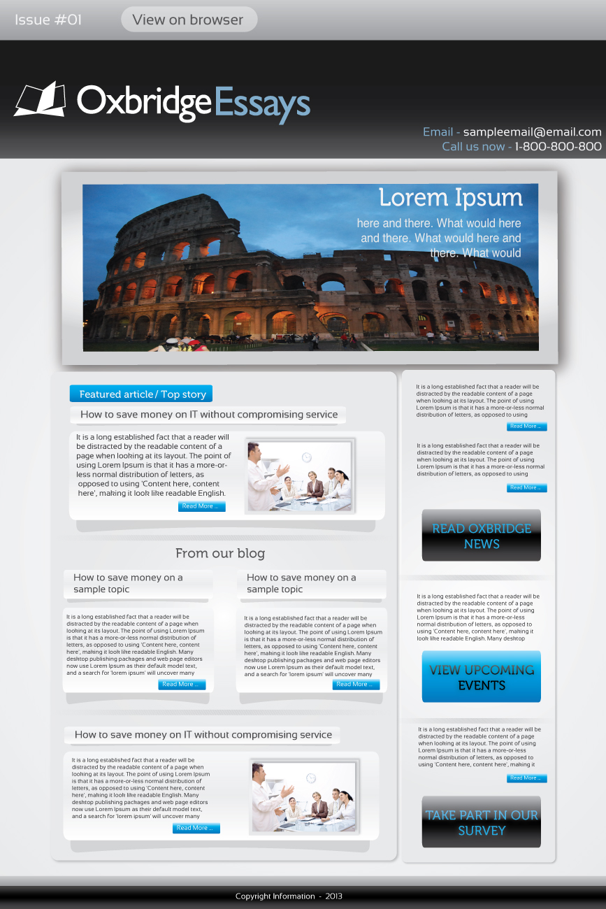 Newsletter Design by betablocker for this project | Design #1370697