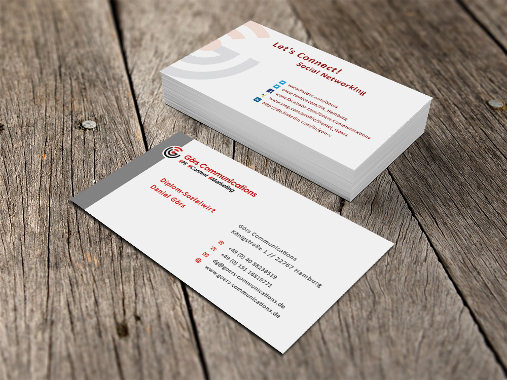 Business Card Design by Eggo May P for Görs Communications | Design #4881401