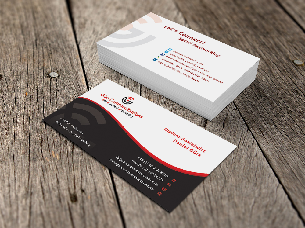 Business Card Design by Eggo May P for Görs Communications | Design #4881422