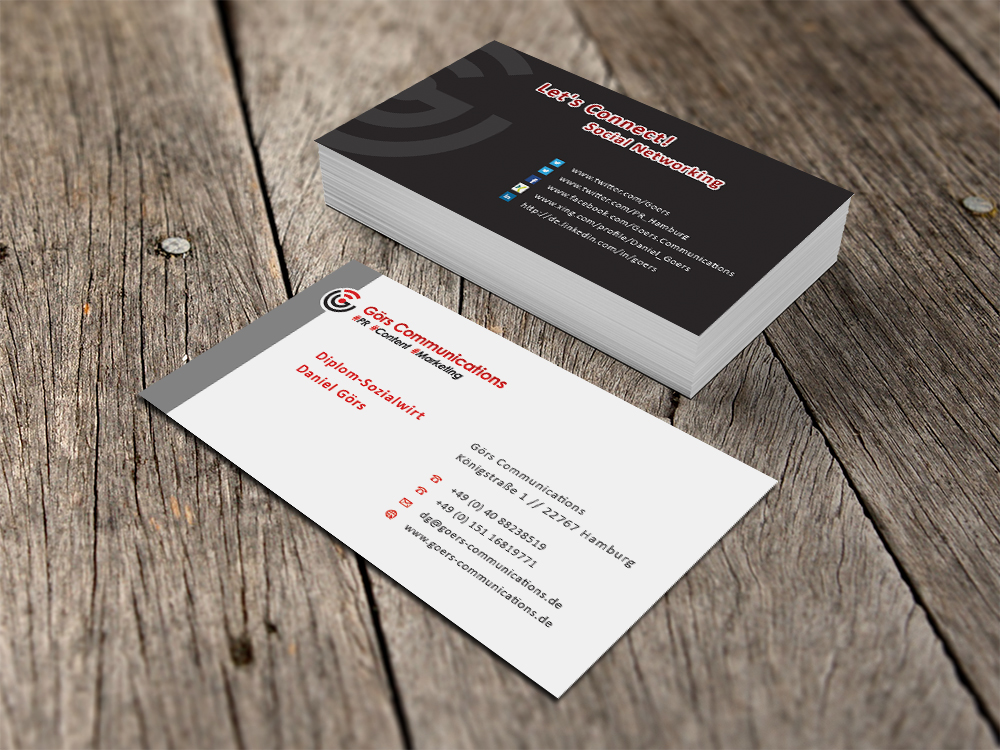 Business Card Design by Eggo May P for Görs Communications | Design #4881461