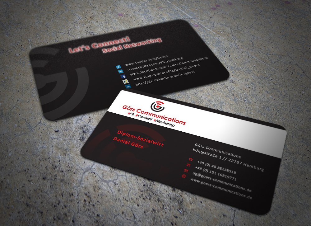Business Card Design by Eggo May P for Görs Communications | Design #4881489