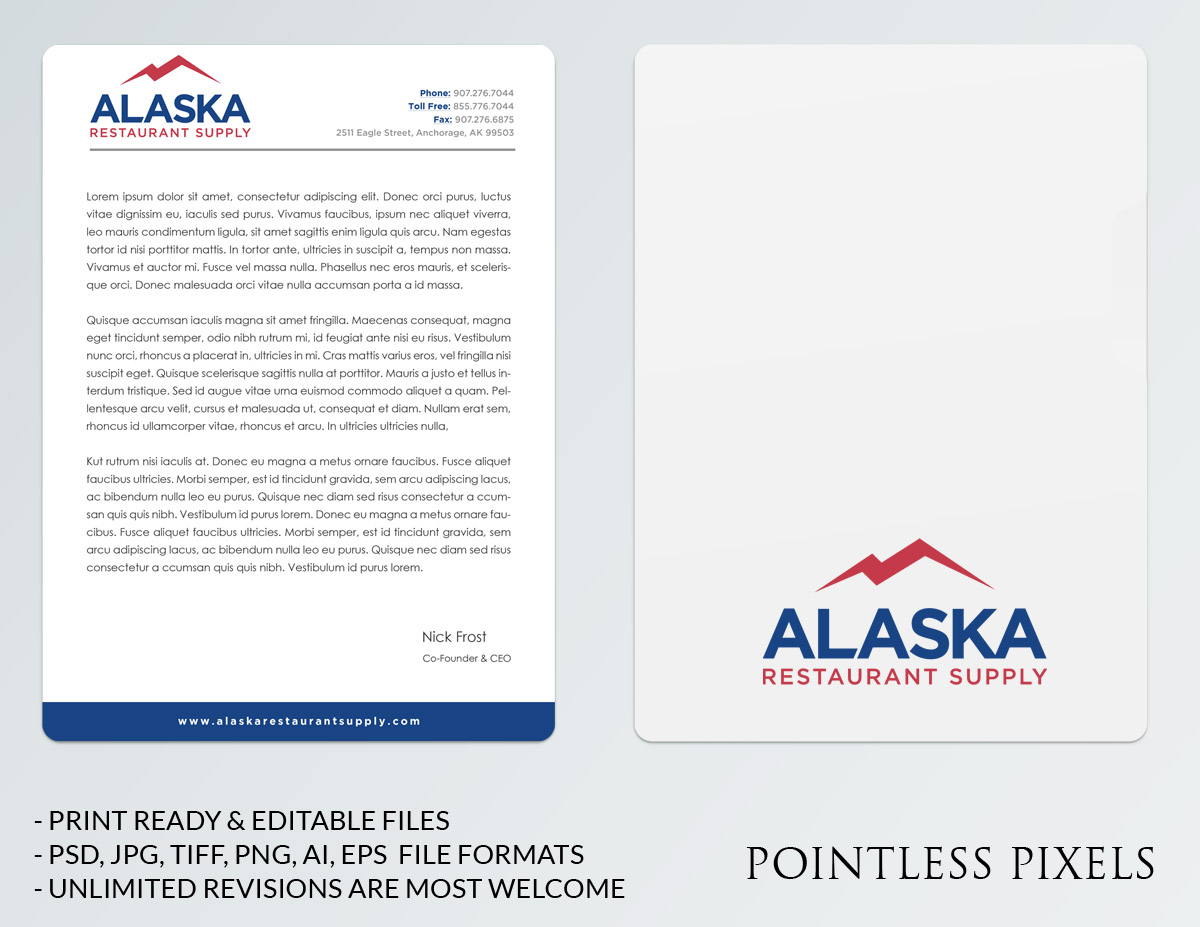 Letterhead Design by Pointless Pixels India for this project | Design #4846078
