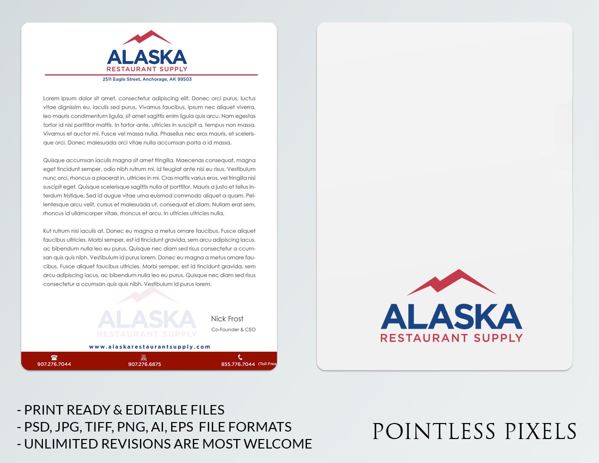 Letterhead Design by Pointless Pixels India for this project | Design #4847441
