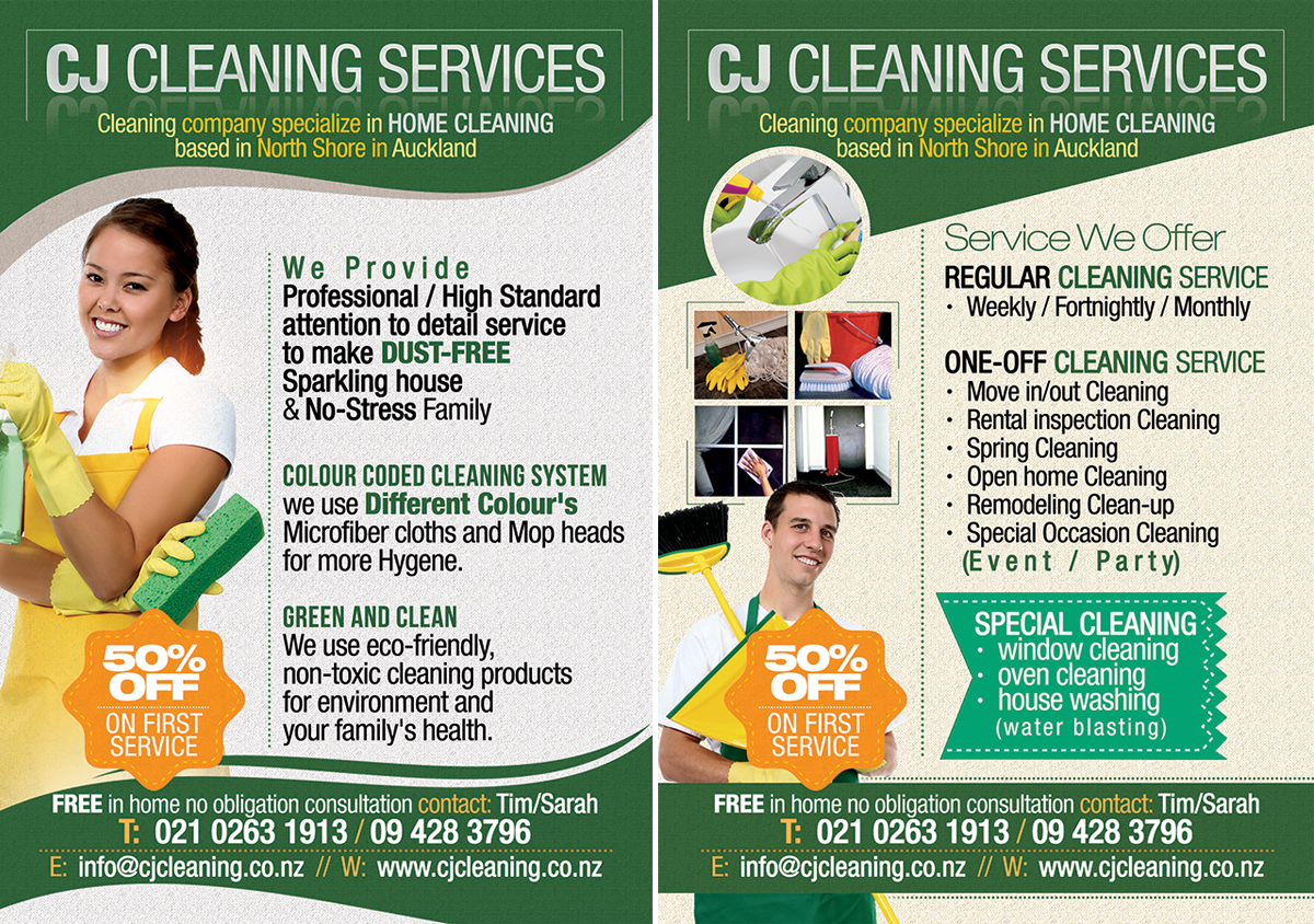 Flyer-Design von nextconcept für CJ cleaning services | Design #4876086