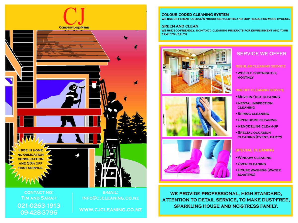 Flyer Design by Prem Kulkarni for CJ cleaning services | Design #4860720