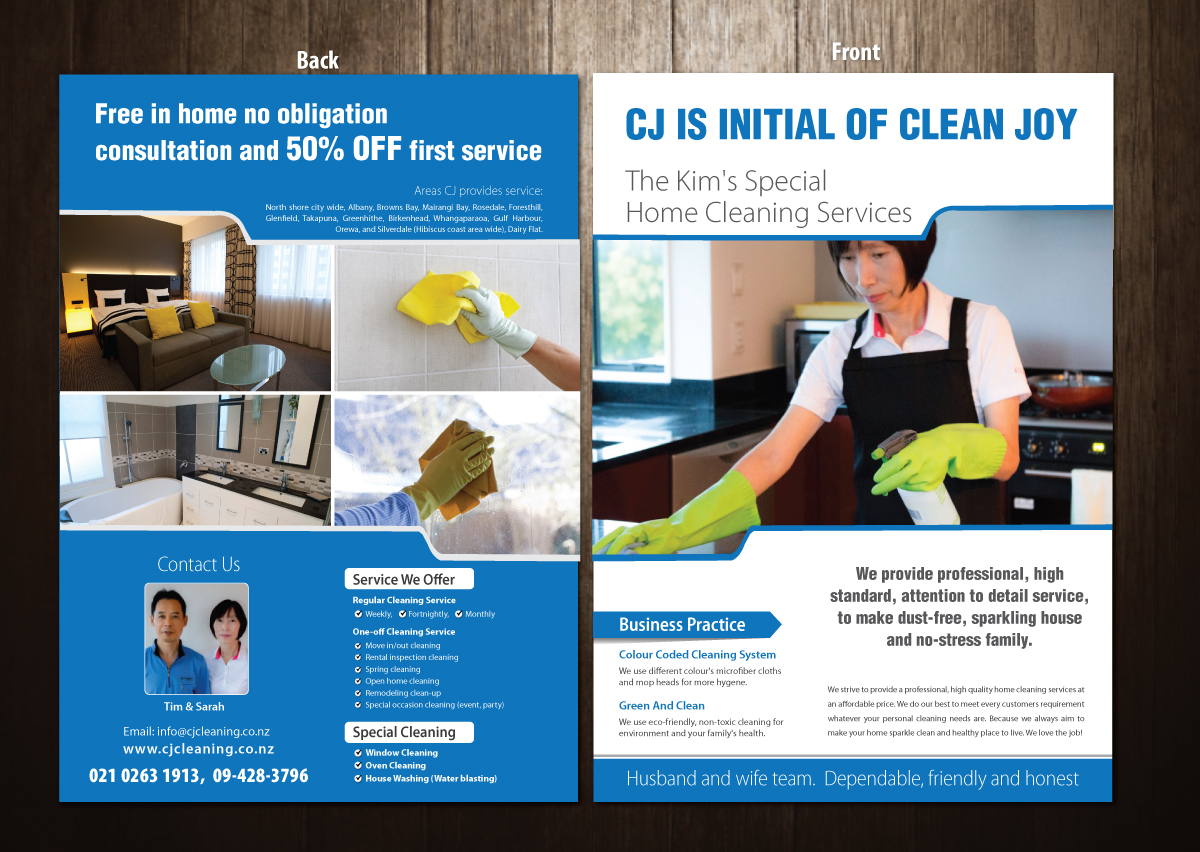 Flyer Design by meet007 for CJ cleaning services | Design #4849839