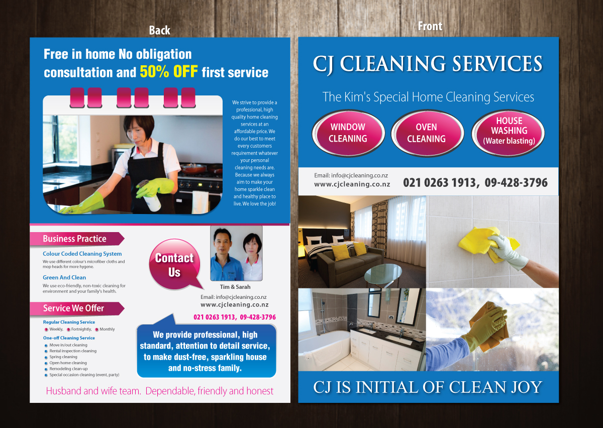 Flyer Design by meet007 for CJ cleaning services | Design #4855678