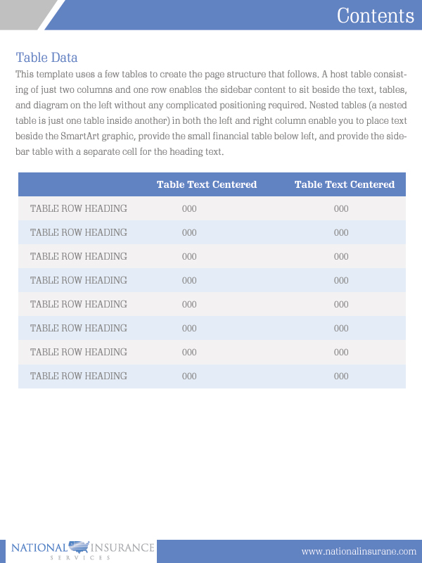 Word Template Design by NexQuix for National Insurance Services  | Design #4881293