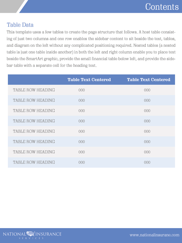 Word Template Design by NexQuix for National Insurance Services  | Design #4920408