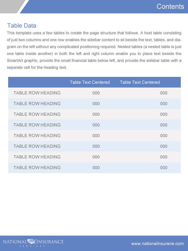 Word Template Design by NexQuix for National Insurance Services  | Design #4920433