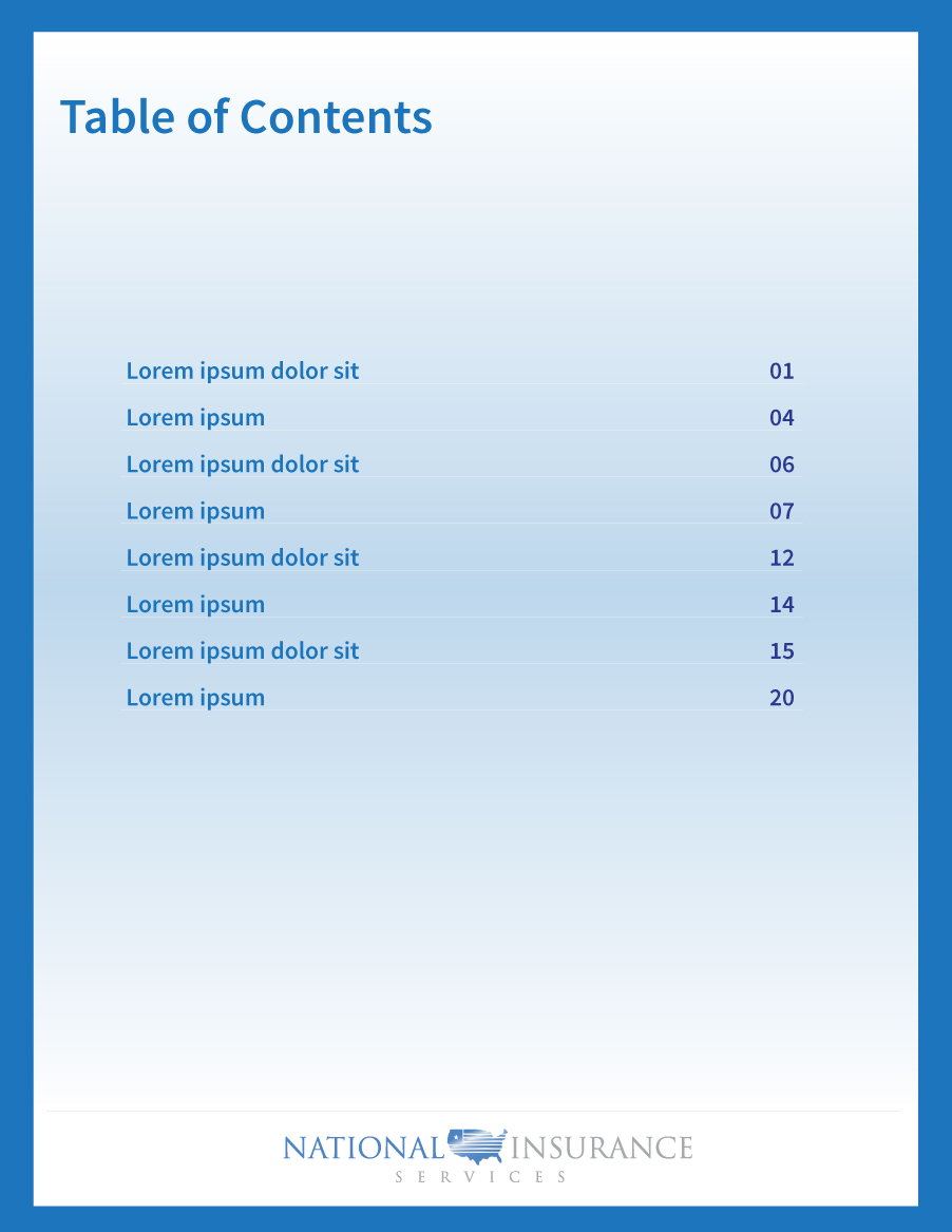 Word Template Design by betablocker for National Insurance Services  | Design #4887256