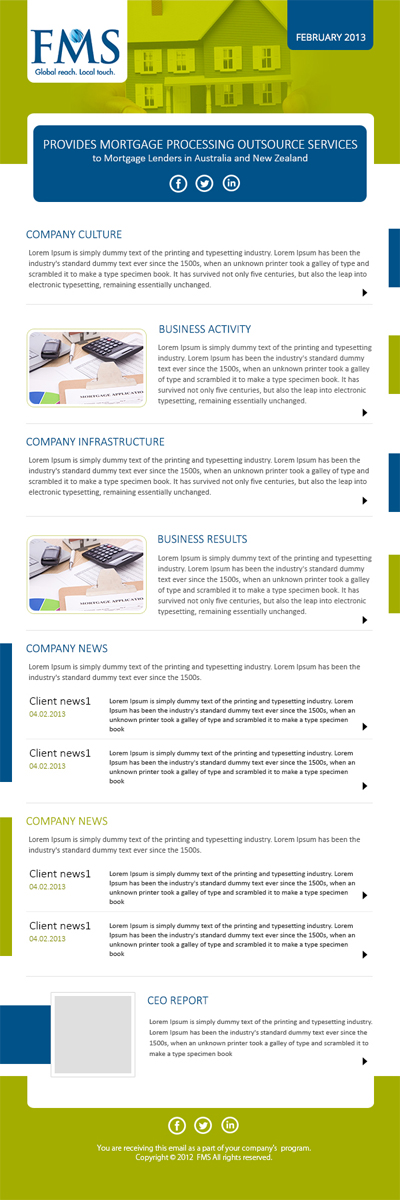 Newsletter-Design von roopaljain für FMS | Design #1459877