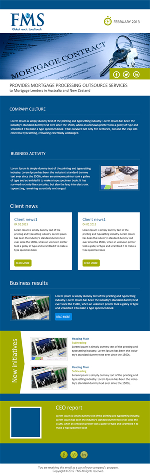 Newsletter-Design von roopaljain für FMS | Design #1459885