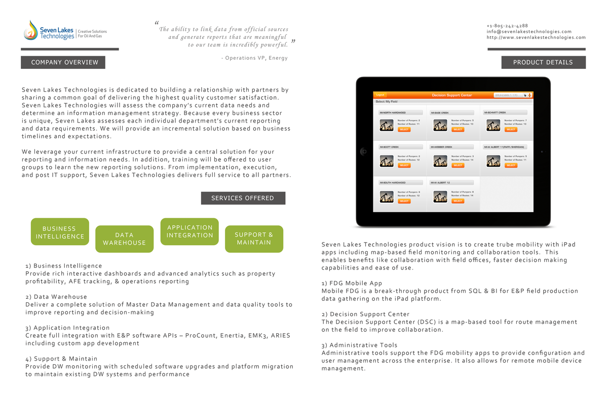 Brochure Design by kryseria for Seven Lakes Technologies | Design #1396773