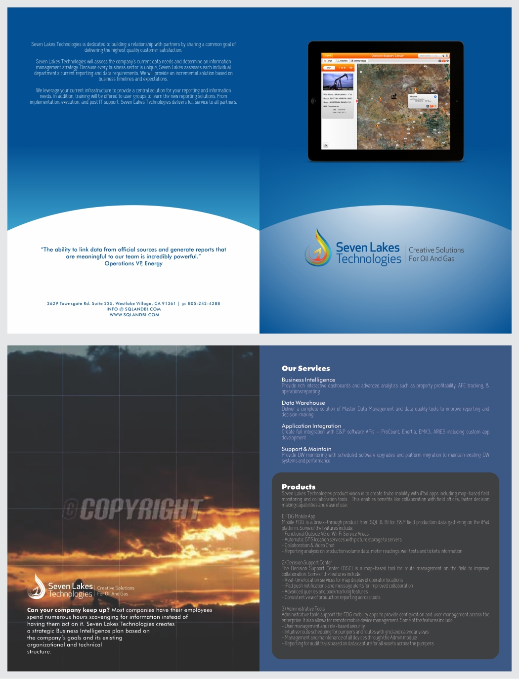 Brochure Design by barinix for Seven Lakes Technologies | Design #1373499