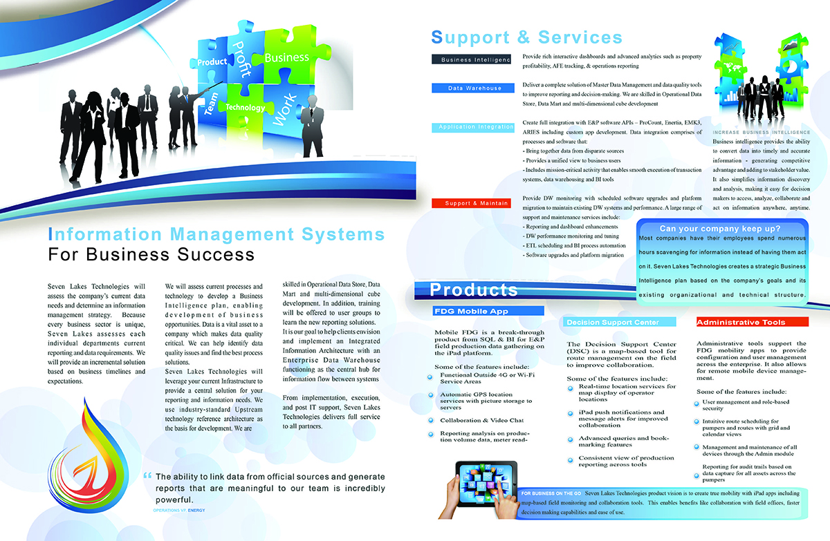 Brochure Design by LoveNationDesigns for Seven Lakes Technologies | Design #1400742