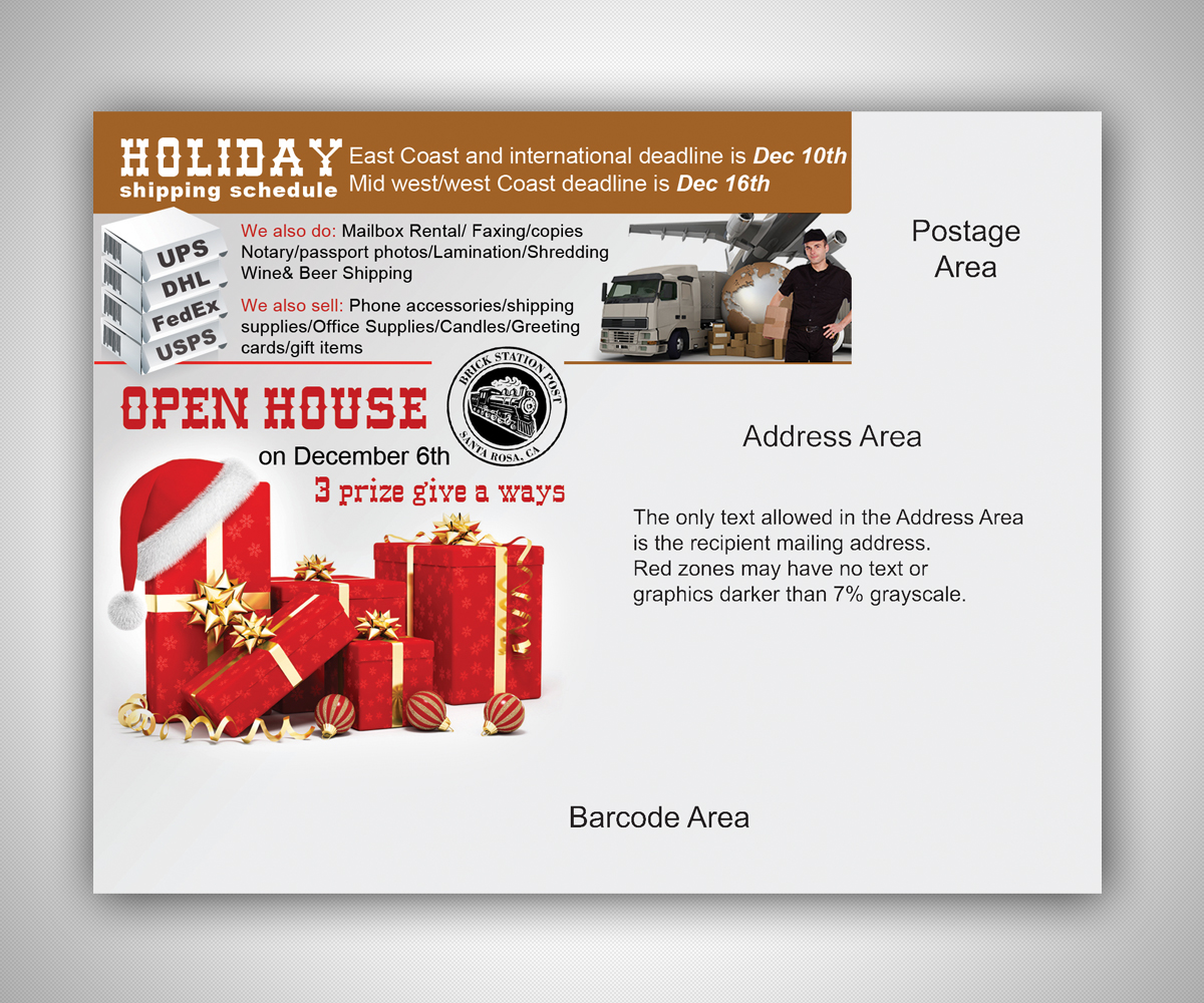 Design de Carte Postale par neboica pour Brick Station Post Inc. | Design #4877695
