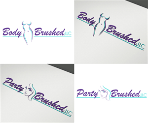 1. Body Brushed, Airbrush Tanning & Body Painting  2. Party Brushed, Airbrush Party &Event Services  | Logo Design by pine design