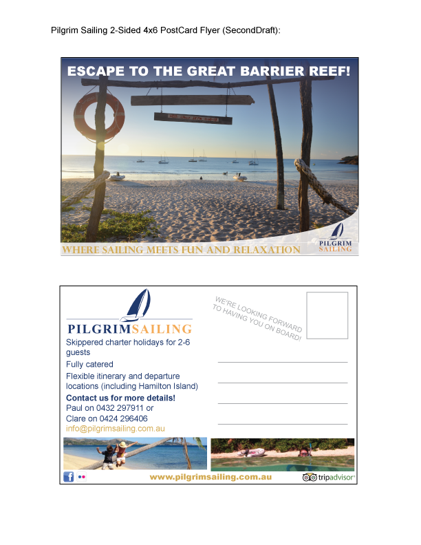 Flyer Design by Alycia Marie for Pilgrim Sailing Pty Ltd | Design #4867550