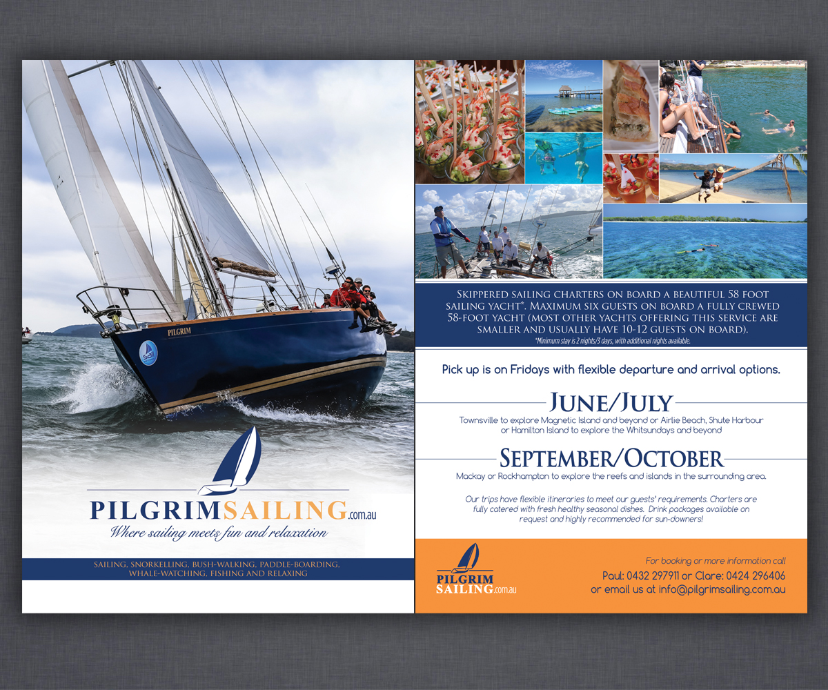 Flyer Design by Brian Ellis for Pilgrim Sailing Pty Ltd | Design #4871650