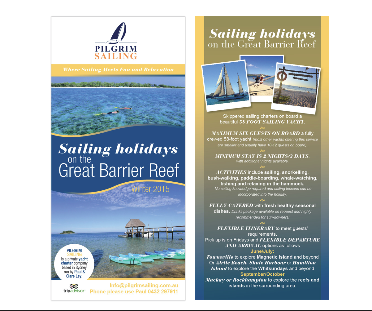 Flyer Design by Michele_co for Pilgrim Sailing Pty Ltd | Design #4900381