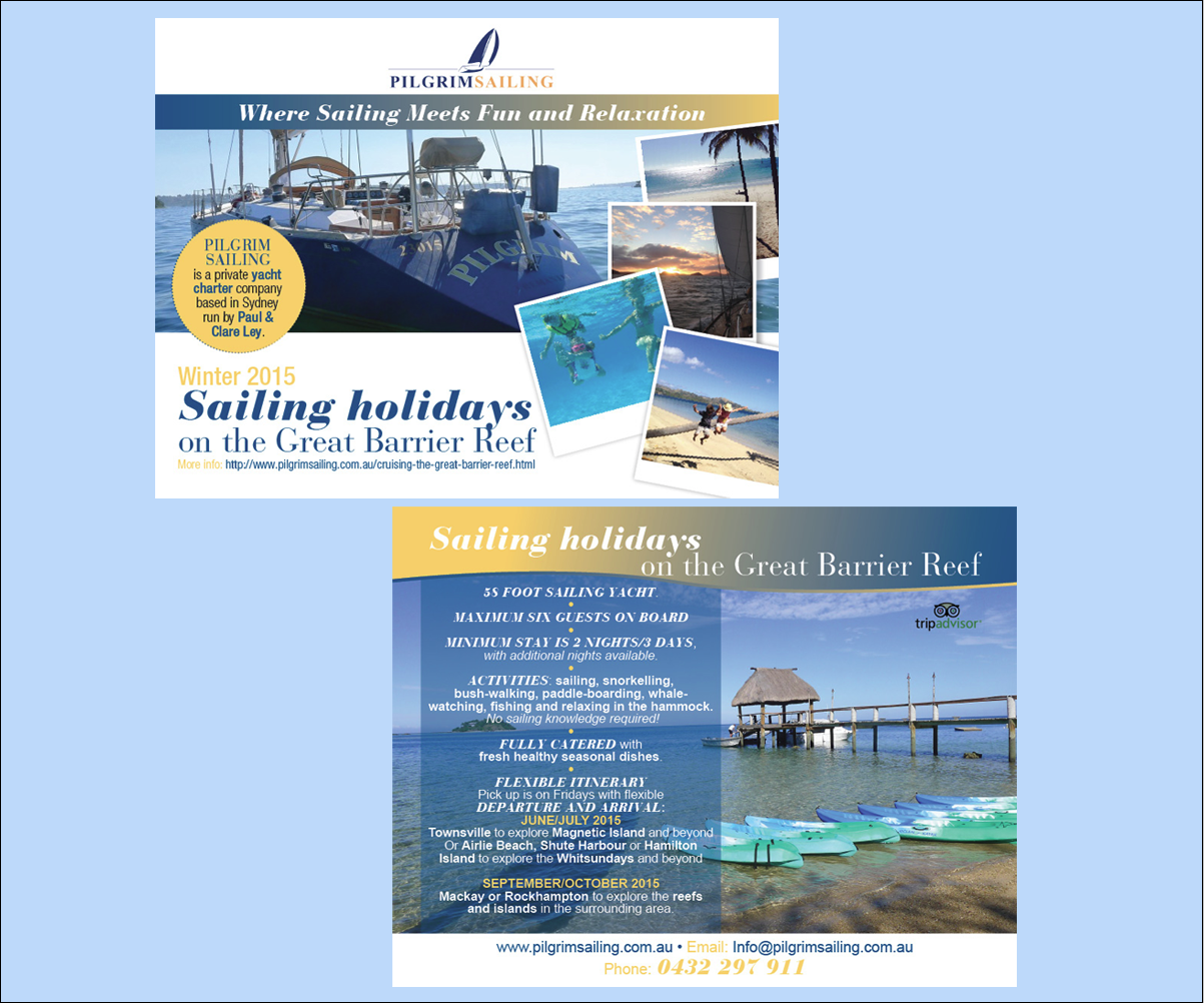 Flyer-Design von Michele_co für Pilgrim Sailing Pty Ltd | Design #4900761