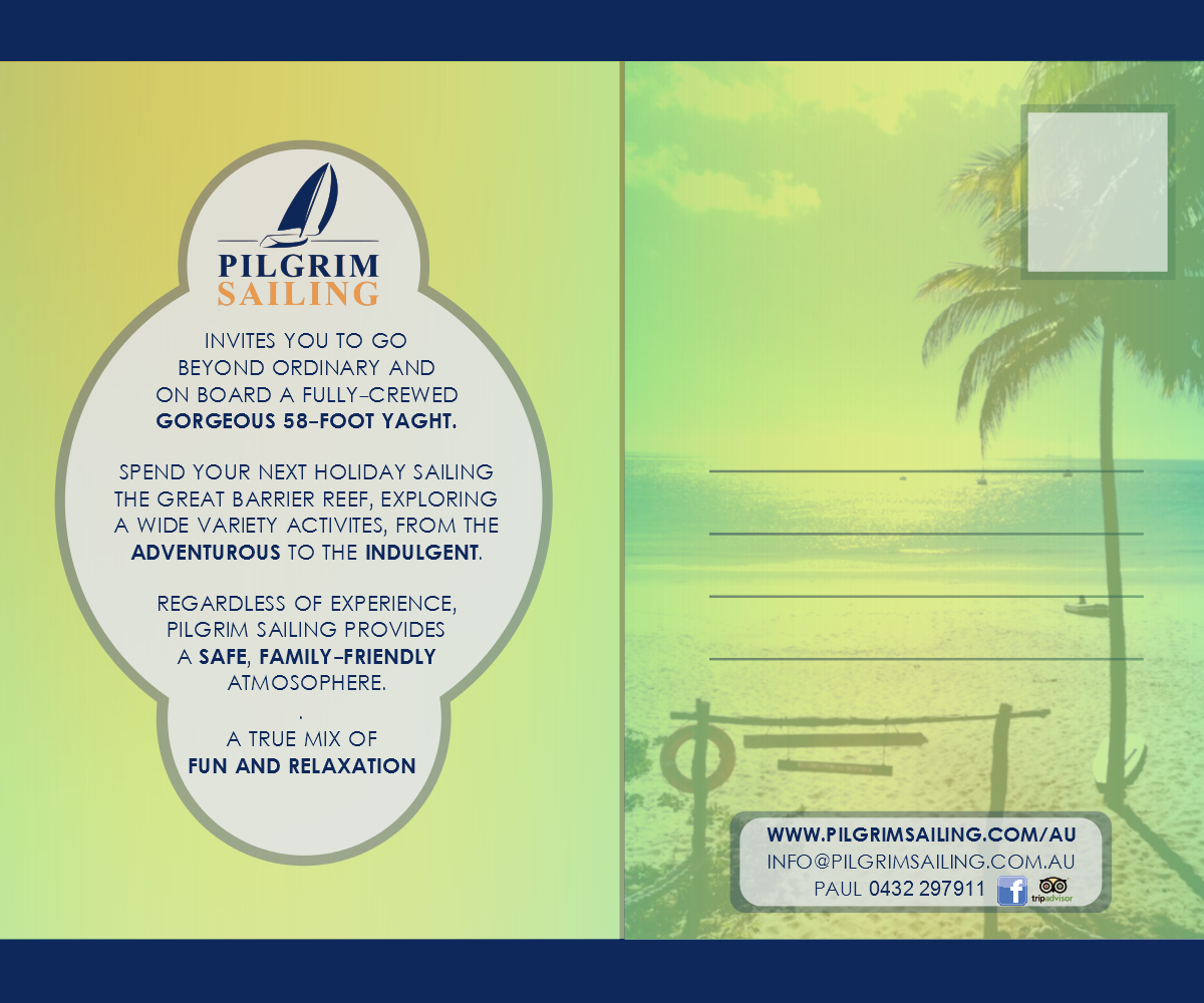 Flyer Design by cassandraLH for Pilgrim Sailing Pty Ltd | Design #4917571