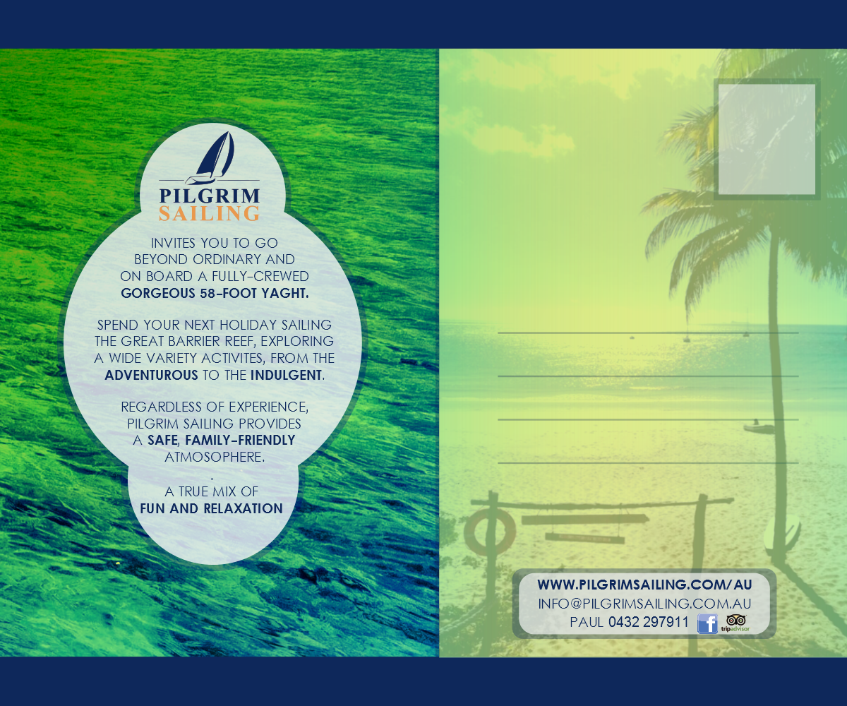Flyer Design by cassandraLH for Pilgrim Sailing Pty Ltd | Design #4917573
