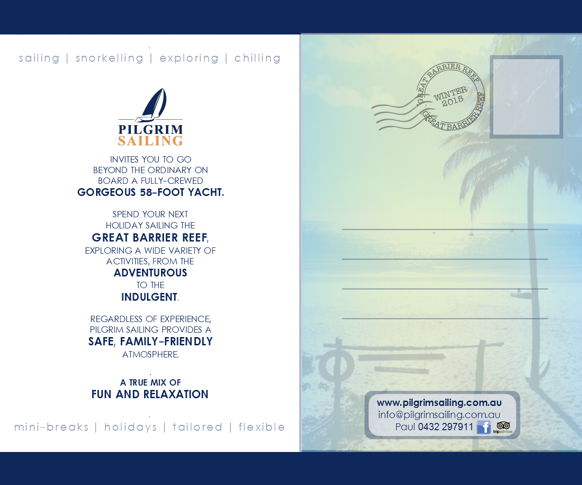 Flyer Design by cassandraLH for Pilgrim Sailing Pty Ltd | Design #4952137